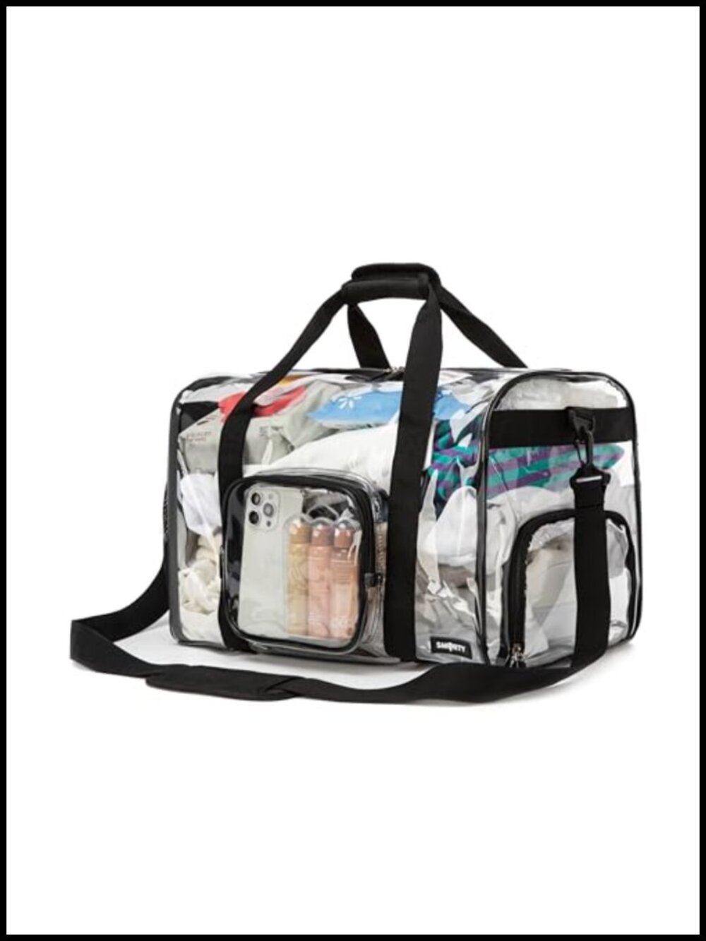 Clear PVC Tote Bag for Stadium Events, Waterproof, Reinforced Straps,